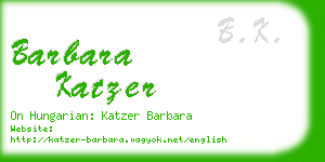 barbara katzer business card